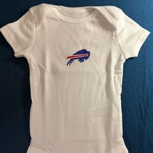 Carter's White Baby Bodysuit with Blue and Red Buffalo Logo